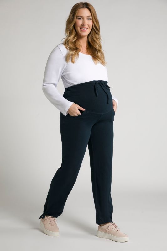 Pantalon en molleton Bellieva, ceinture extra-large, coton bio