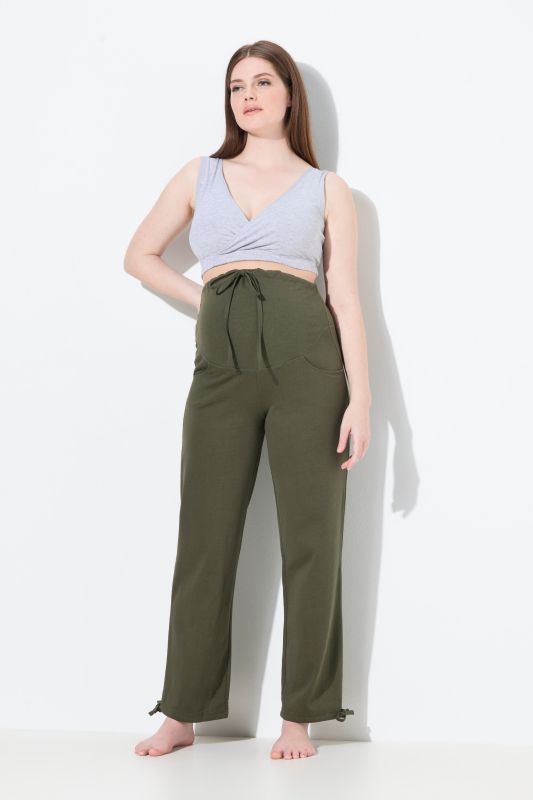 Pantalon en molleton Bellieva, ceinture extra-large, coton bio