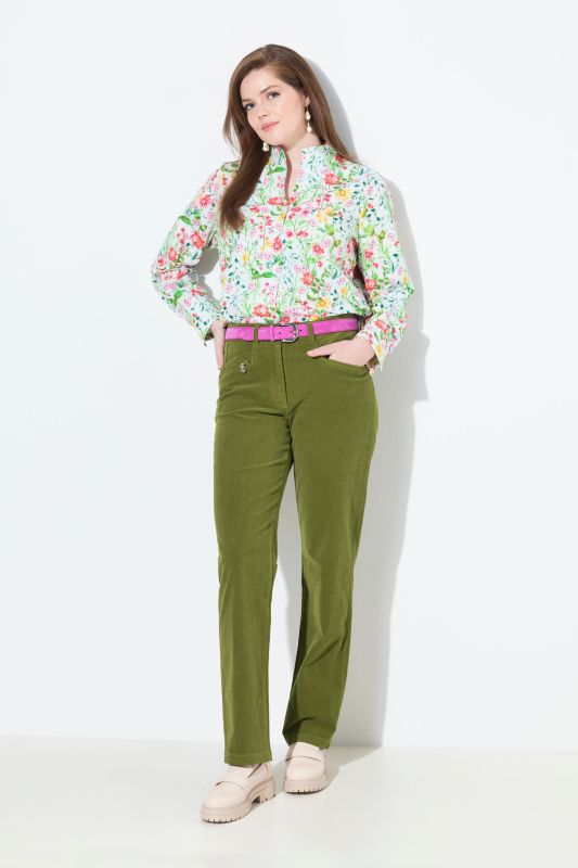 Pantalon en velours côtelé Mony, taille confortable, poches zippées