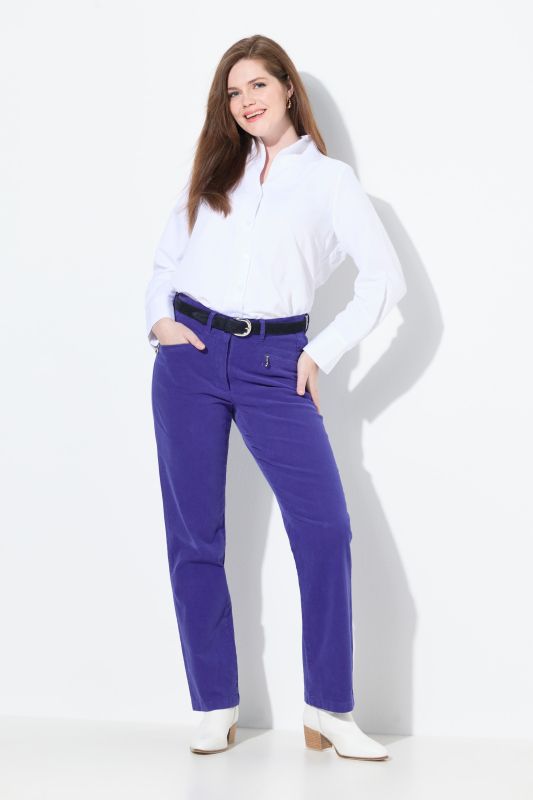 Pantalon en velours côtelé Mony, taille confortable, poches zippées
