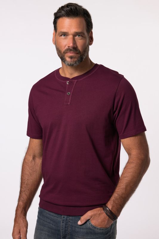 T-shirt Henley JP 1880, ventre confort, manches courtes et col rond - jusqu'au 8 XL