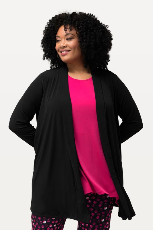 Veste en jersey, coupe ouverte et encolure en V