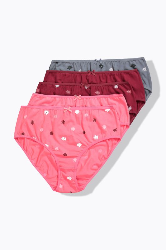 Culottes midi, lot de 5, fleurs/unies