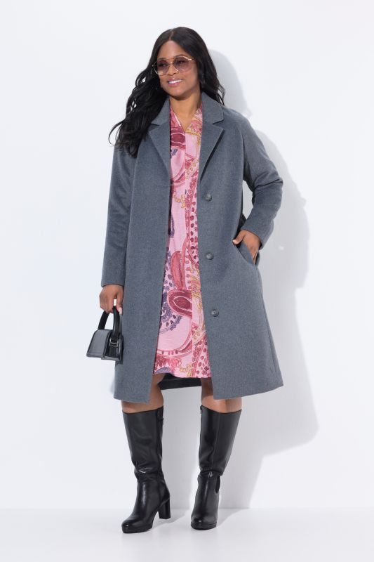 Manteau point sellier, col à revers et patte de boutonnage
