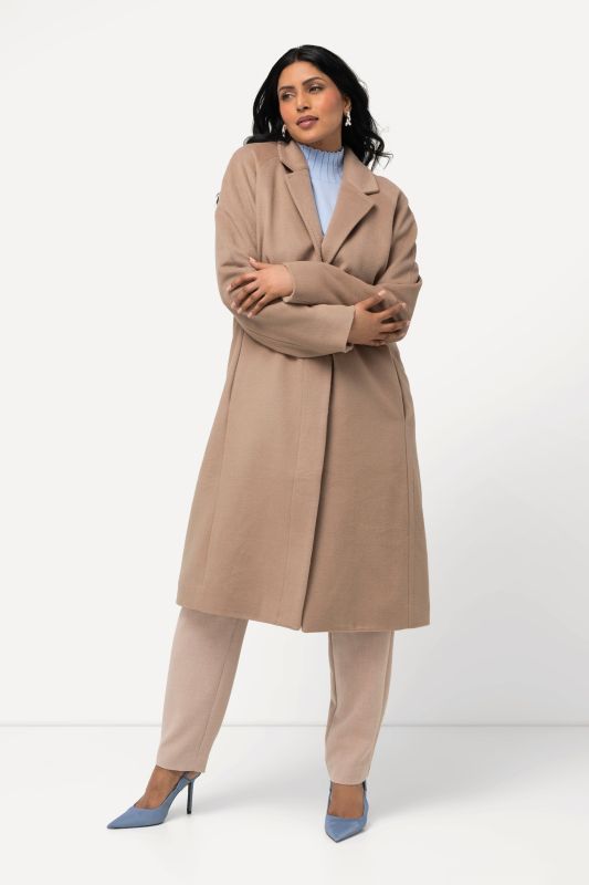Manteau point sellier, col à revers et patte de boutonnage