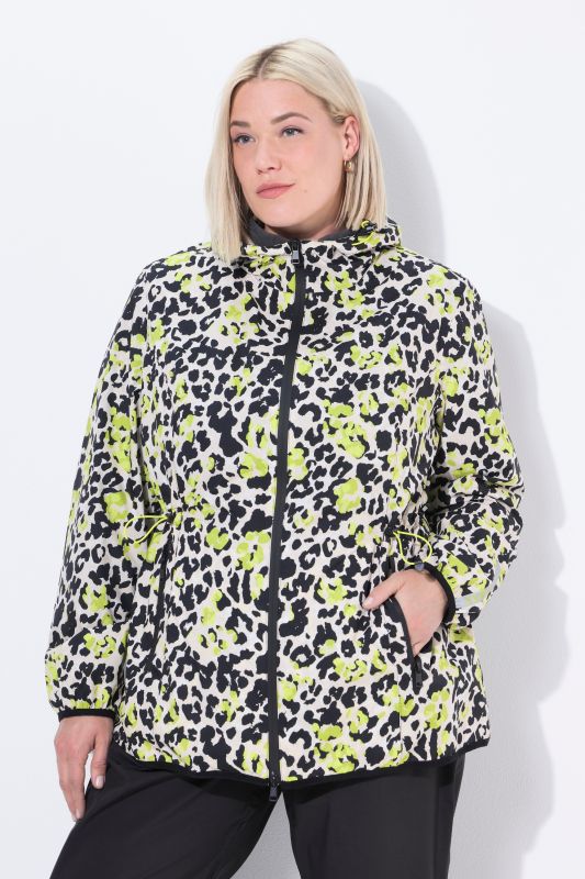 Veste de pluie imperméable, avec fermeture à glissière à double sens et pochette de rangement