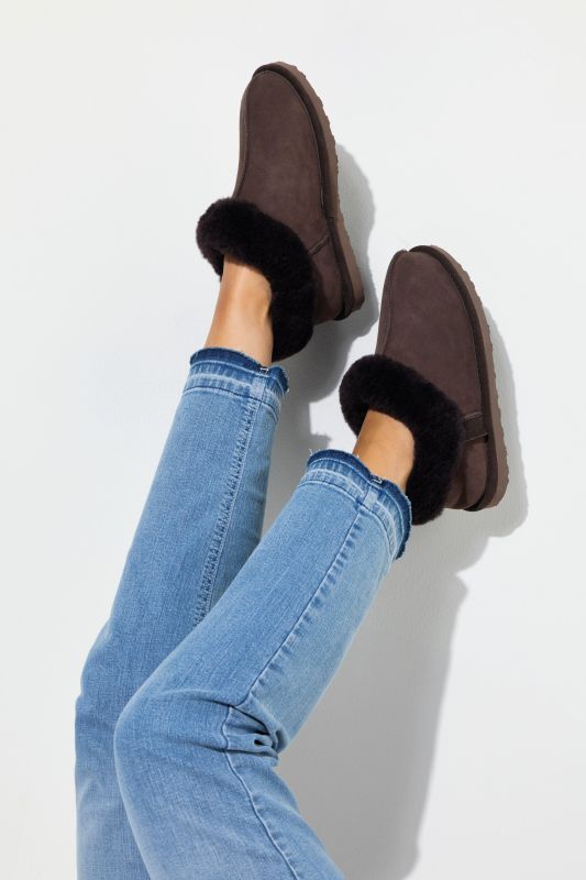 Chaussures en cuir d'agneau suédé, doublure en peau d'agneau