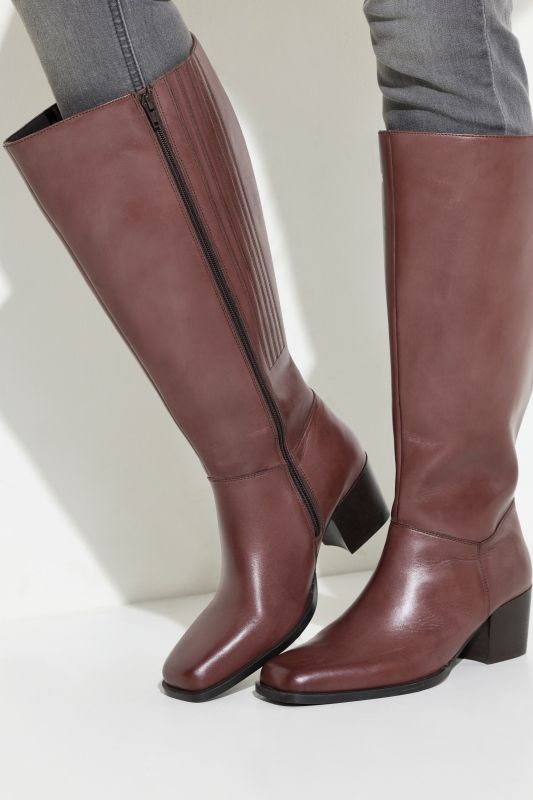Bottes en cuir tige XXXL, empiècement élastique -largeur H