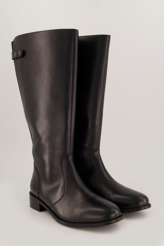 Bottes en cuir tige XXL, bride à boutons-pression - largeur H