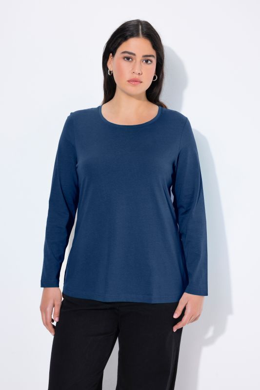 T-shirt à manches longues et col rond, coupe Slim Fit