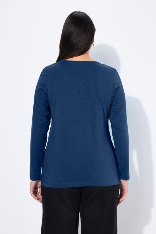 T-shirt à manches longues et col rond, coupe Slim Fit