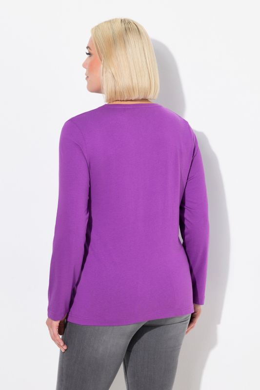 T-shirt à manches longues et col rond, coupe Slim Fit