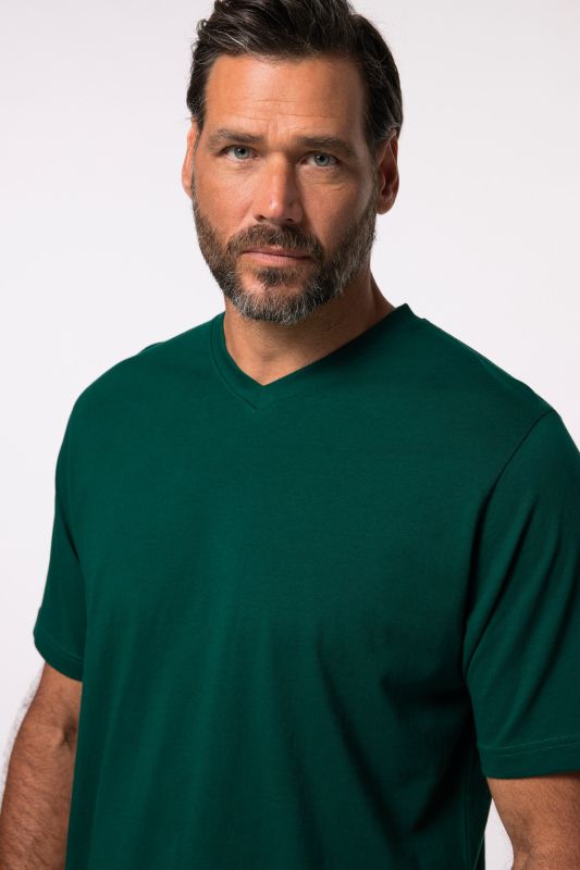 T-shirt JP 1880 Basic, col en V - jusqu'au 8 XL