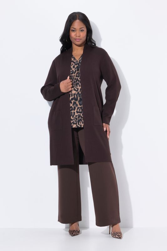 Cardigan coupe ouverte et longue, en maille fine et douce