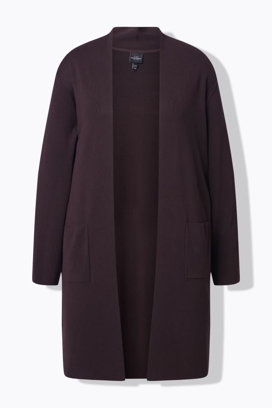 Cardigan coupe ouverte et longue, en maille fine et douce
