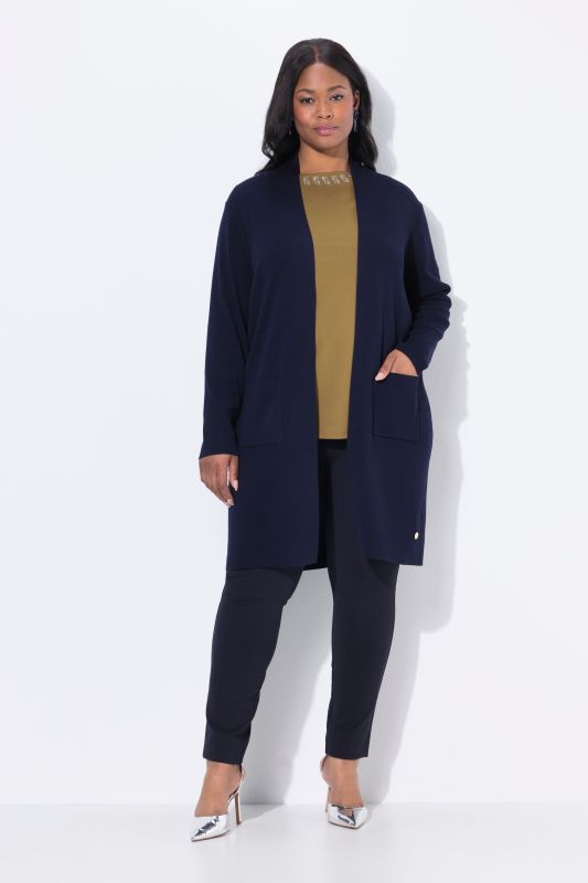 Cardigan coupe ouverte et longue, en maille fine et douce
