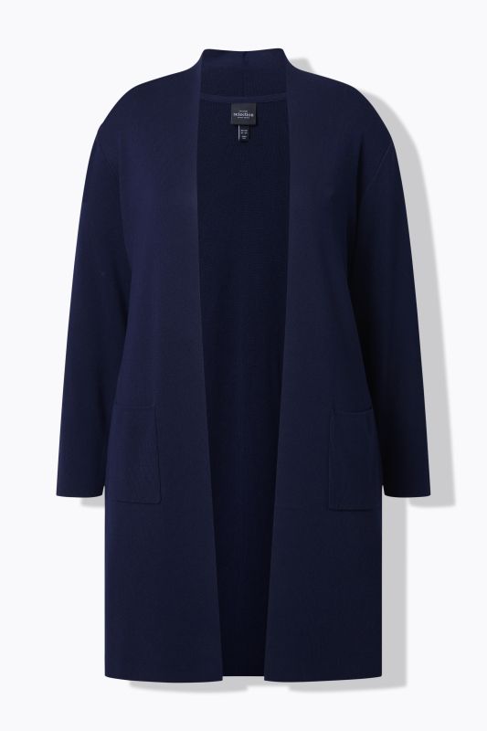 Cardigan coupe ouverte et longue, en maille fine et douce