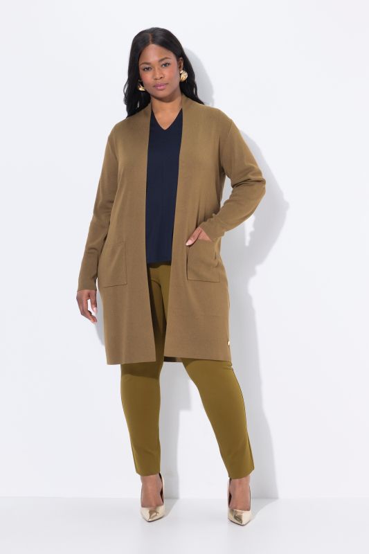 Cardigan coupe ouverte et longue, en maille fine et douce