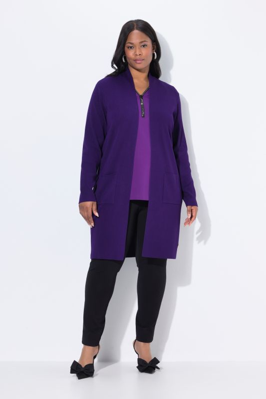 Cardigan coupe ouverte et longue, en maille fine et douce