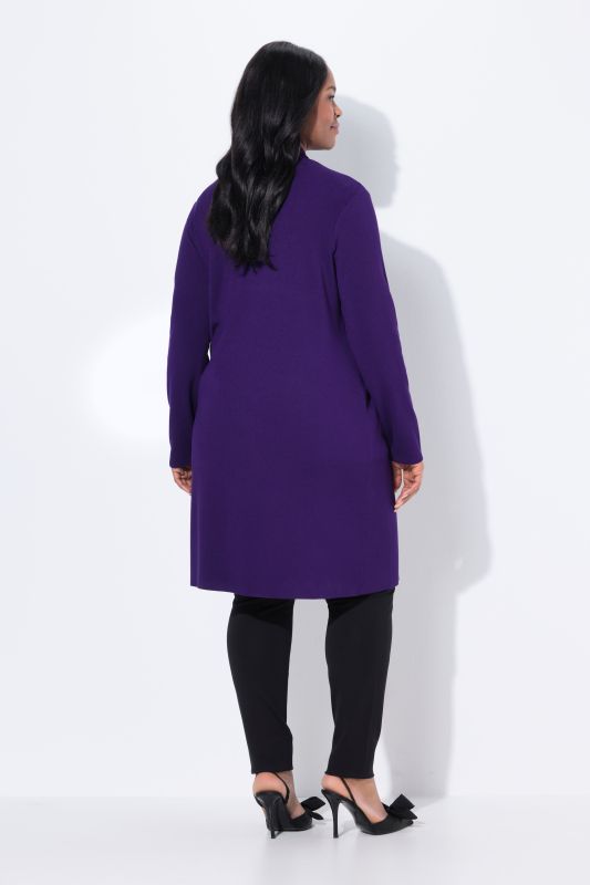 Cardigan coupe ouverte et longue, en maille fine et douce