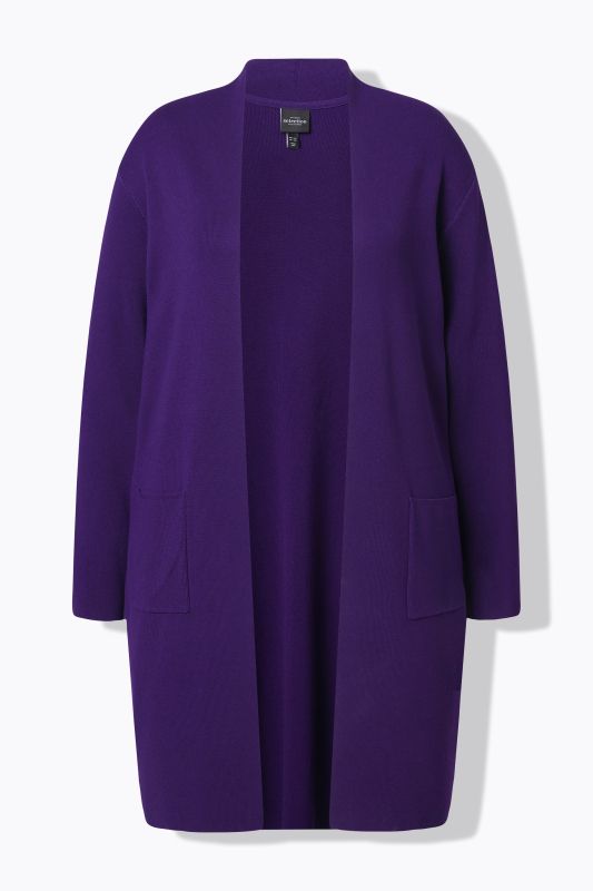 Cardigan coupe ouverte et longue, en maille fine et douce