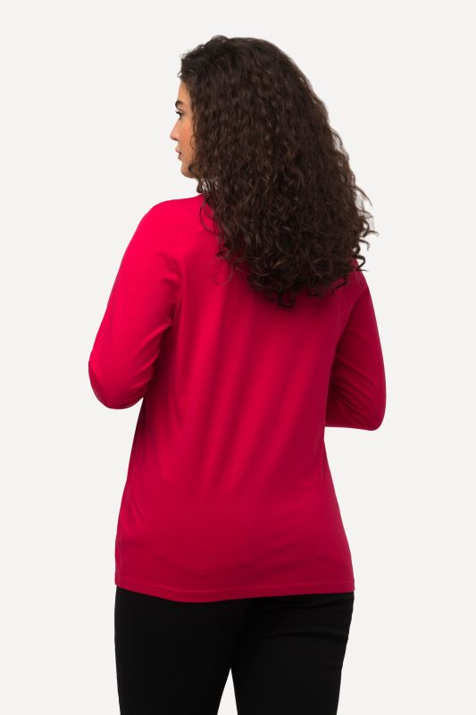 T-shirt col en V et manches longues, coupe Slim Fit