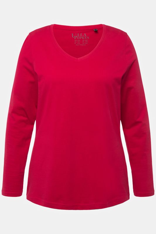 T-shirt col en V et manches longues, coupe Slim Fit