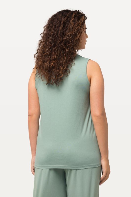 Débardeur en pur coton, col en V, coupe Classic Fit