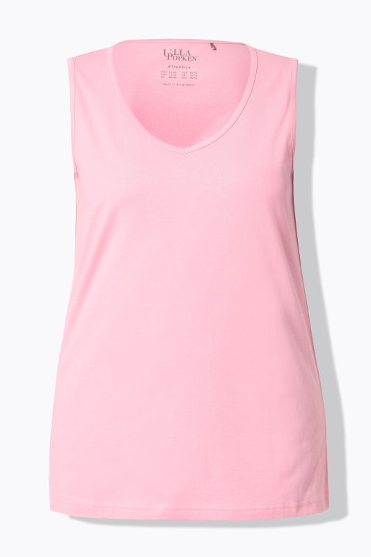 Débardeur en pur coton, col en V, coupe Classic Fit