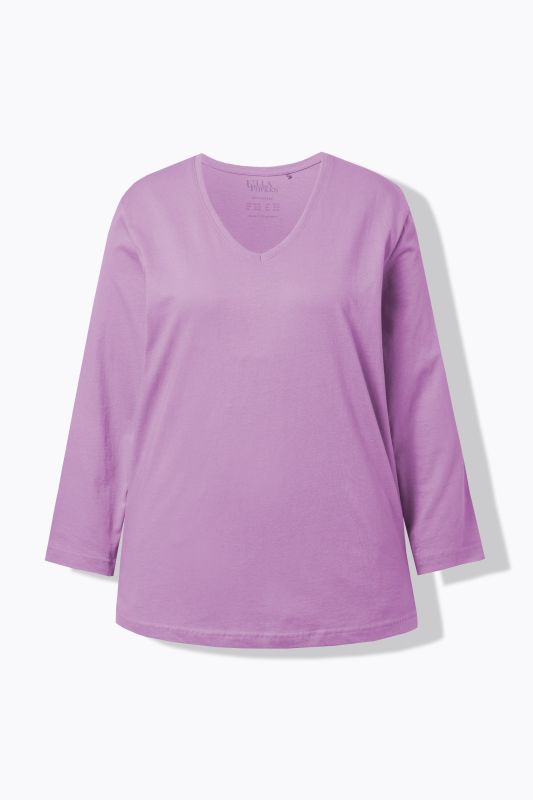 T-shirt coupe Relaxed Fit, col en V et manches longues