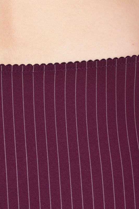 Lot de 2 culottes midi. Fines rayures, échancrure haute