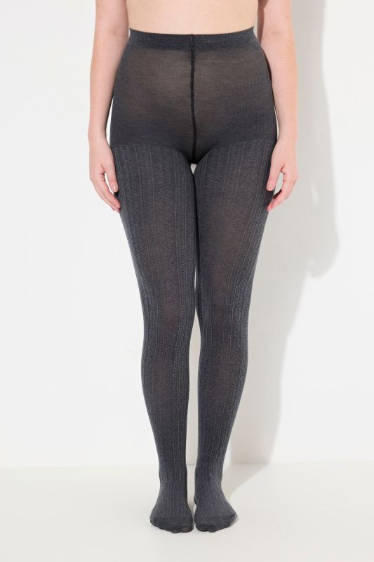 Collants chauds en maille, motif torsades tendance