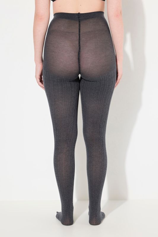 Collants chauds en maille, motif torsades tendance