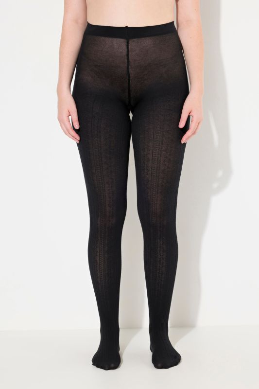 Collants chauds en maille, motif torsades tendance