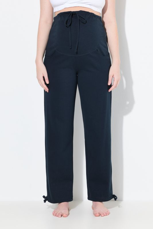 Pantalon en molleton Bellieva, ceinture extra-large, coton bio