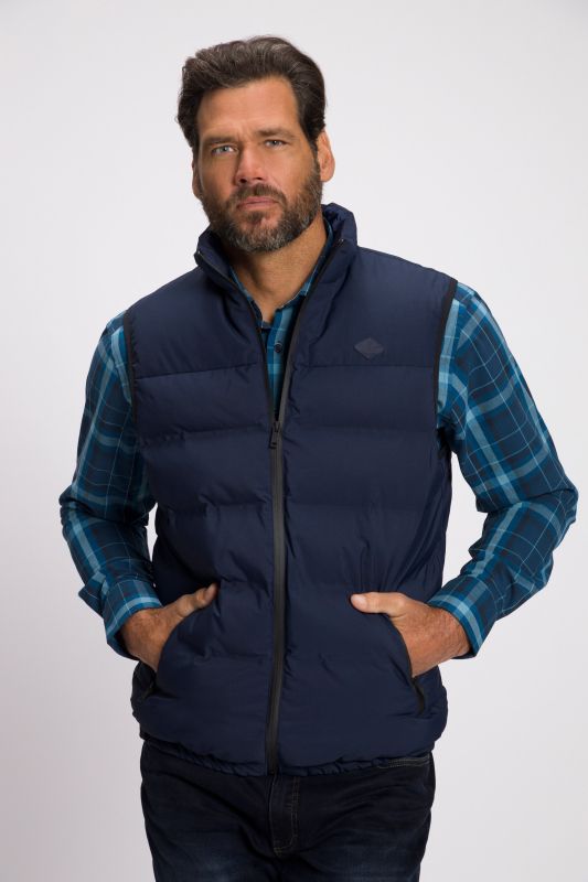 Gilet matelassé sans manches, outdoor, col montant, zip, poches