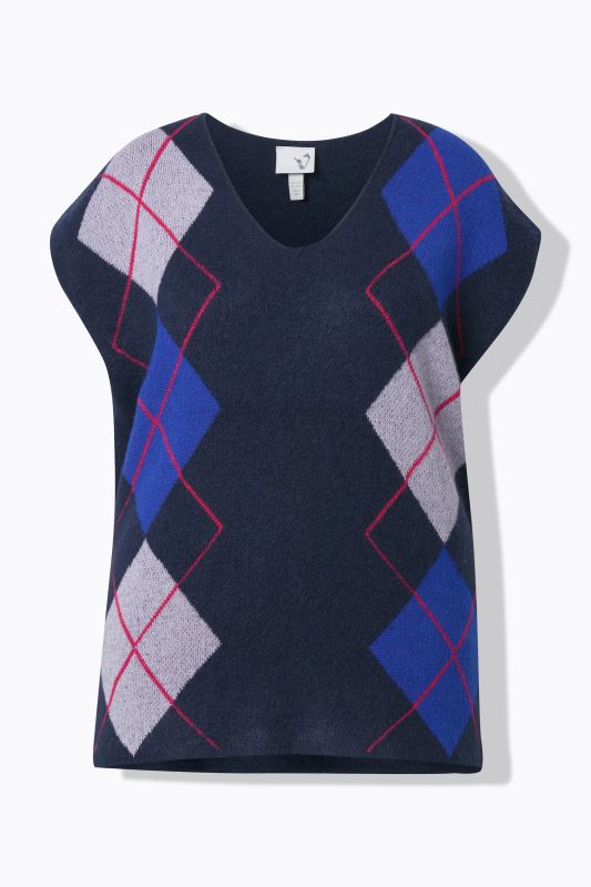 Pull sans manches à col en V et fentes sur les côtés