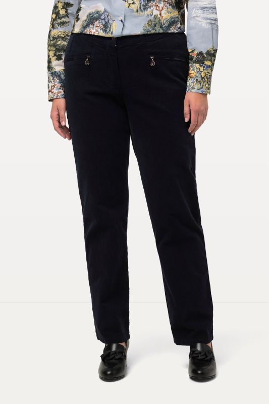 Pantalon en velours côtelé Mony, taille confortable, poches zippées