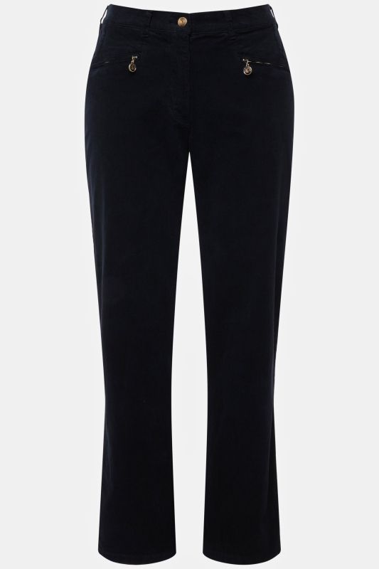 Pantalon en velours côtelé Mony, taille confortable, poches zippées