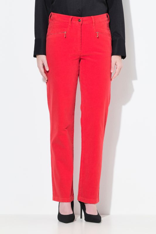 Pantalon en velours côtelé Mony, taille confortable, poches zippées