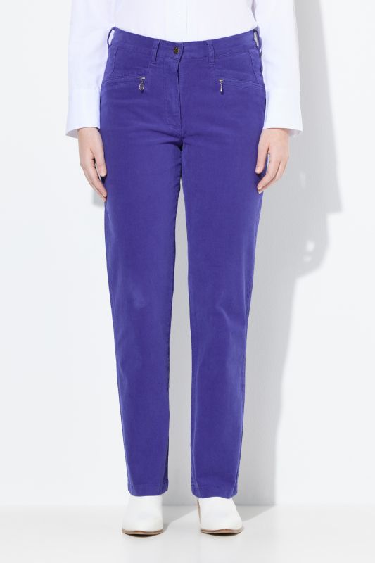 Pantalon en velours côtelé Mony, taille confortable, poches zippées