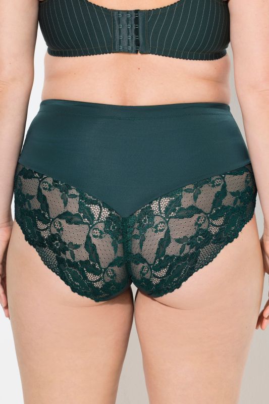 Culotte midi avec dentelle transparente, doublée à l'arrière