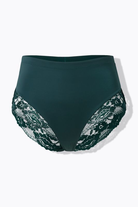 Culotte midi avec dentelle transparente, doublée à l'arrière
