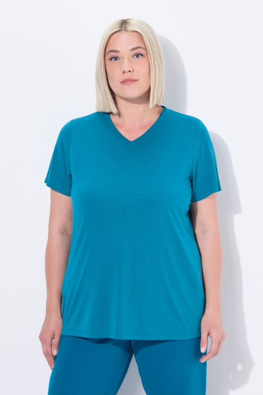 T-shirt technique, antibactérien, col en V et manches courtes