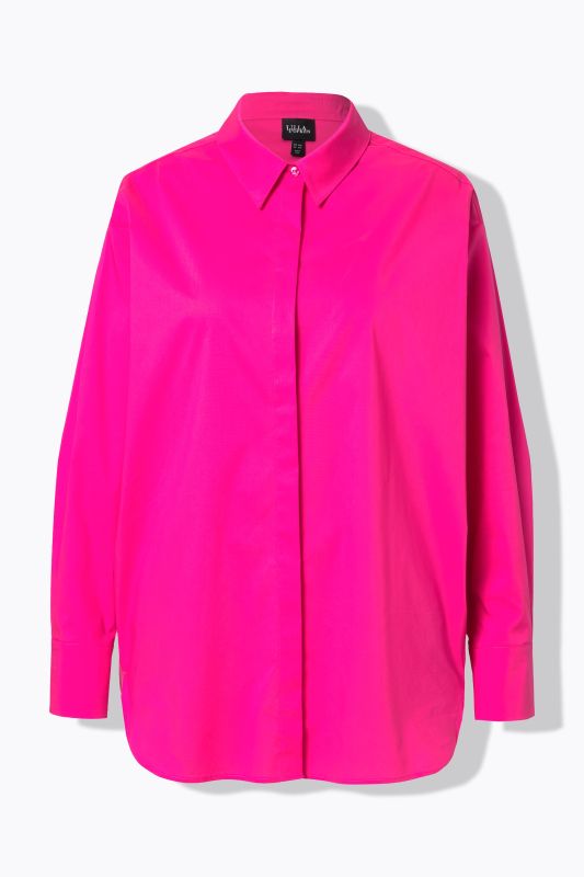 Chemisier oversize à manches longues et boutons en nacre
