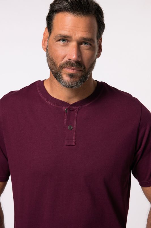 T-shirt Henley JP 1880, ventre confort, manches courtes et col rond - jusqu'au 8 XL