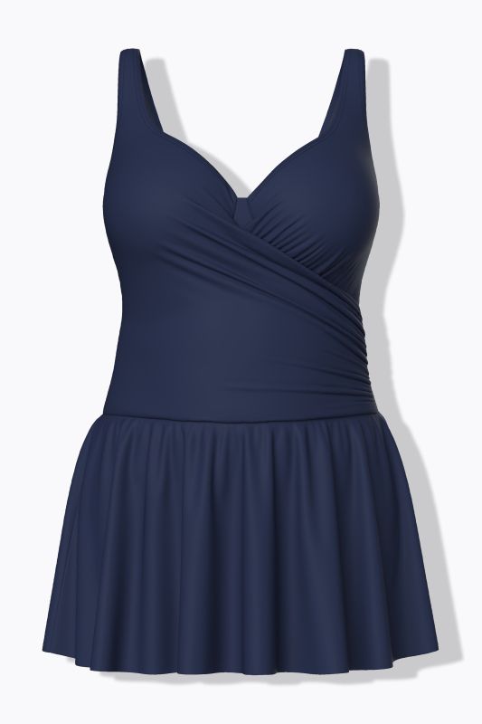 Robe de bain à bonnets souples et armatures, fronces, matière recyclée