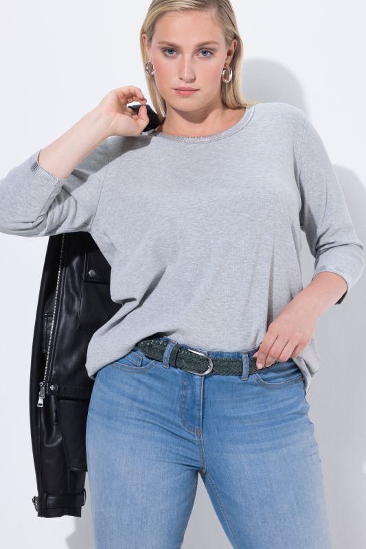 Ceinture en cuir véritable, effet tressé, boucle en métal