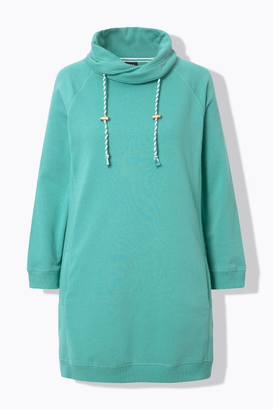 Robe en molleton avec poches, col montant et manches longues