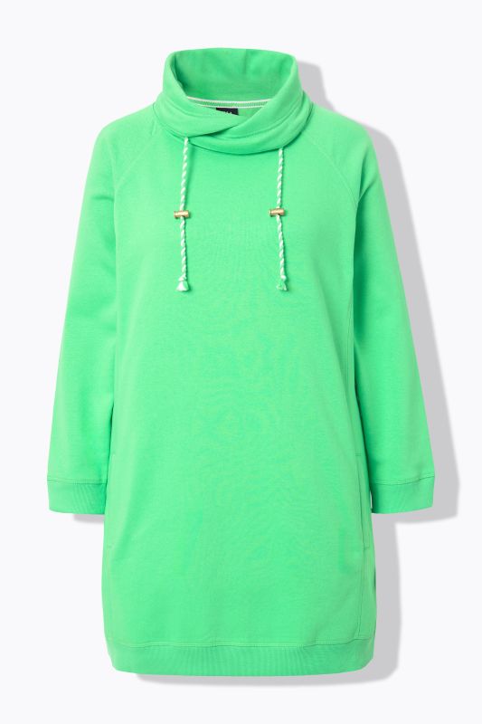 Robe en molleton avec poches, col montant et manches longues